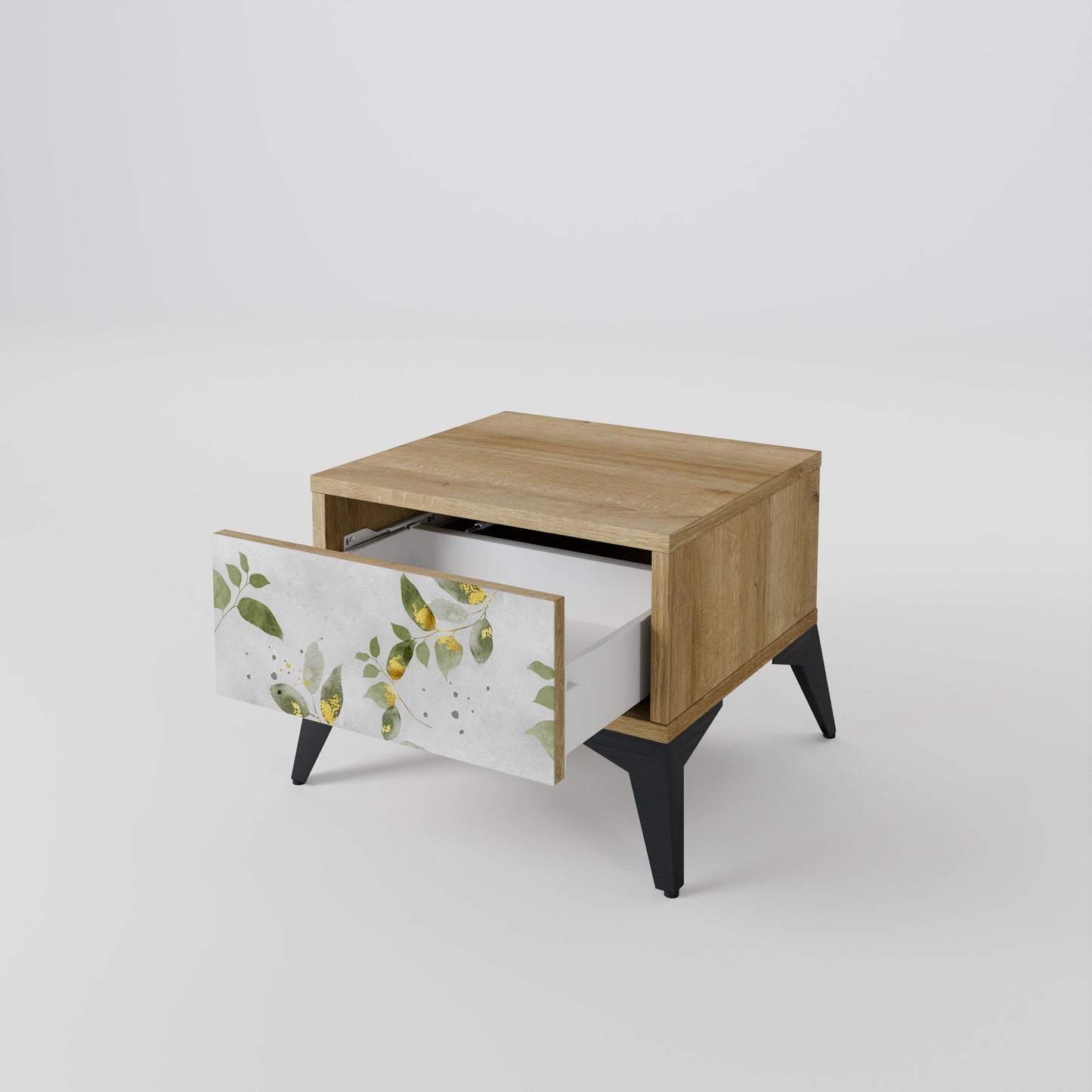 Comodino ELEGANT BOTANICS in effetto rovere