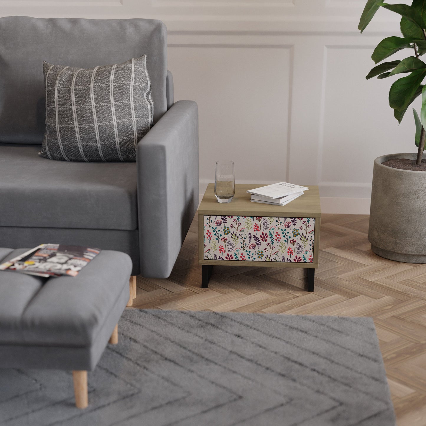 Comodino AUTUMN SUNDRIES in effetto rovere