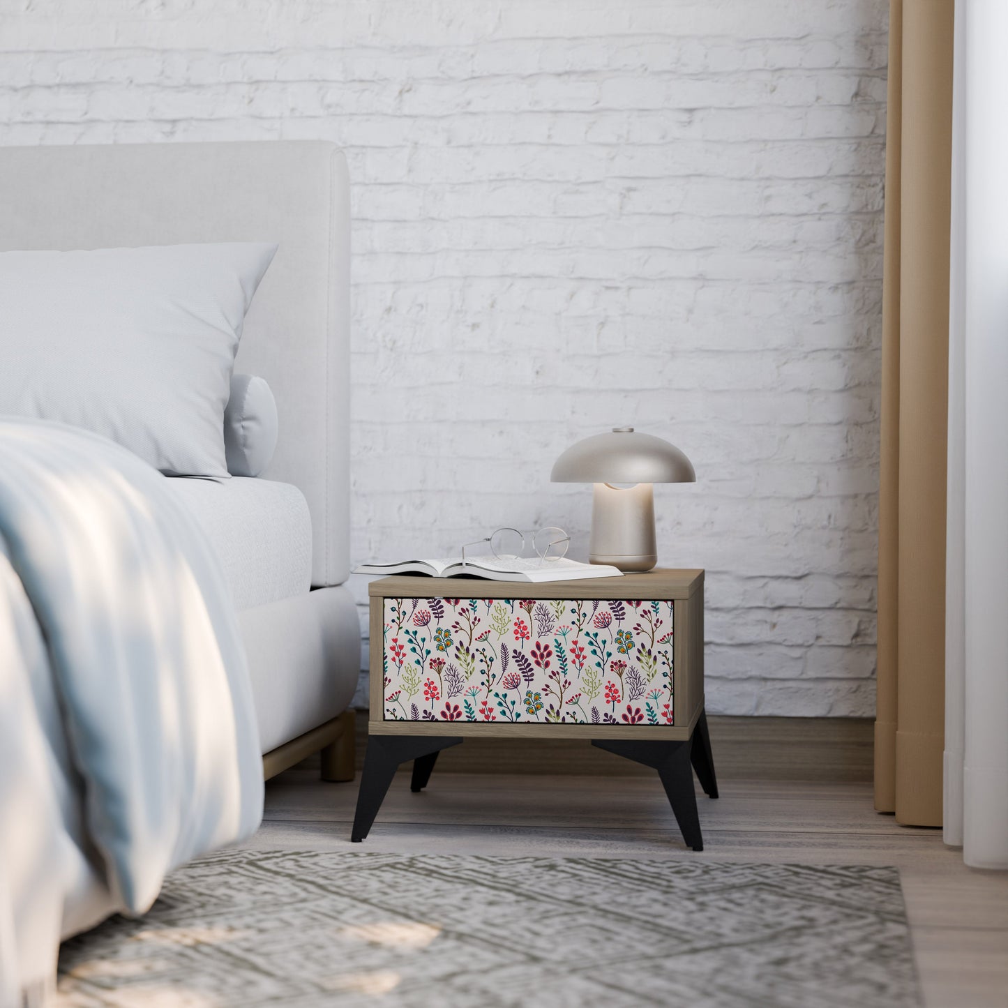Comodino AUTUMN SUNDRIES in effetto rovere
