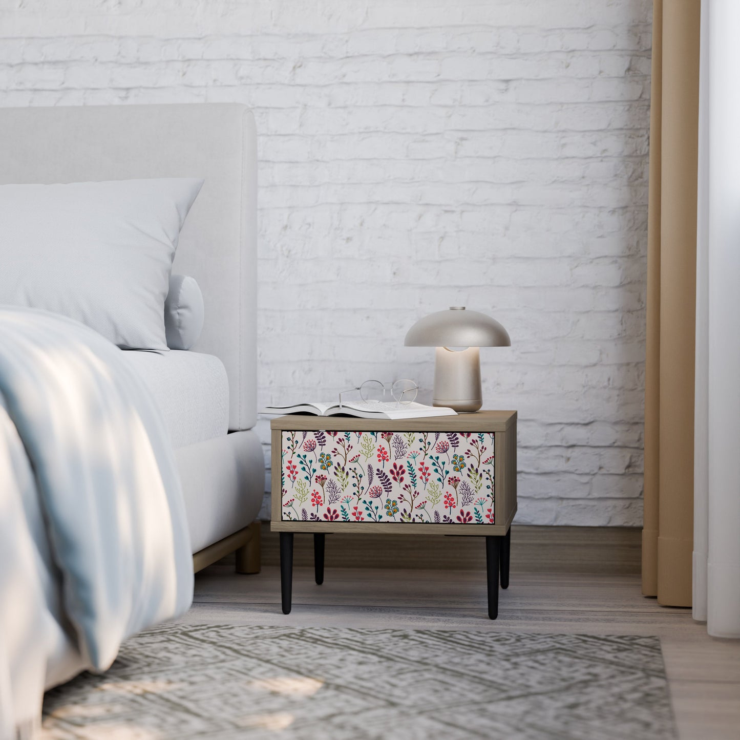 Comodino AUTUMN SUNDRIES in effetto rovere