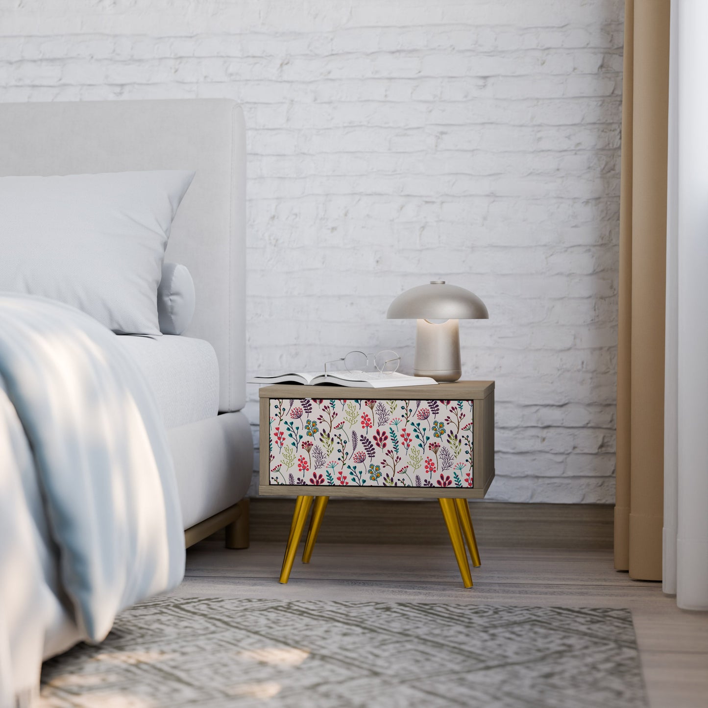 Comodino AUTUMN SUNDRIES in effetto rovere