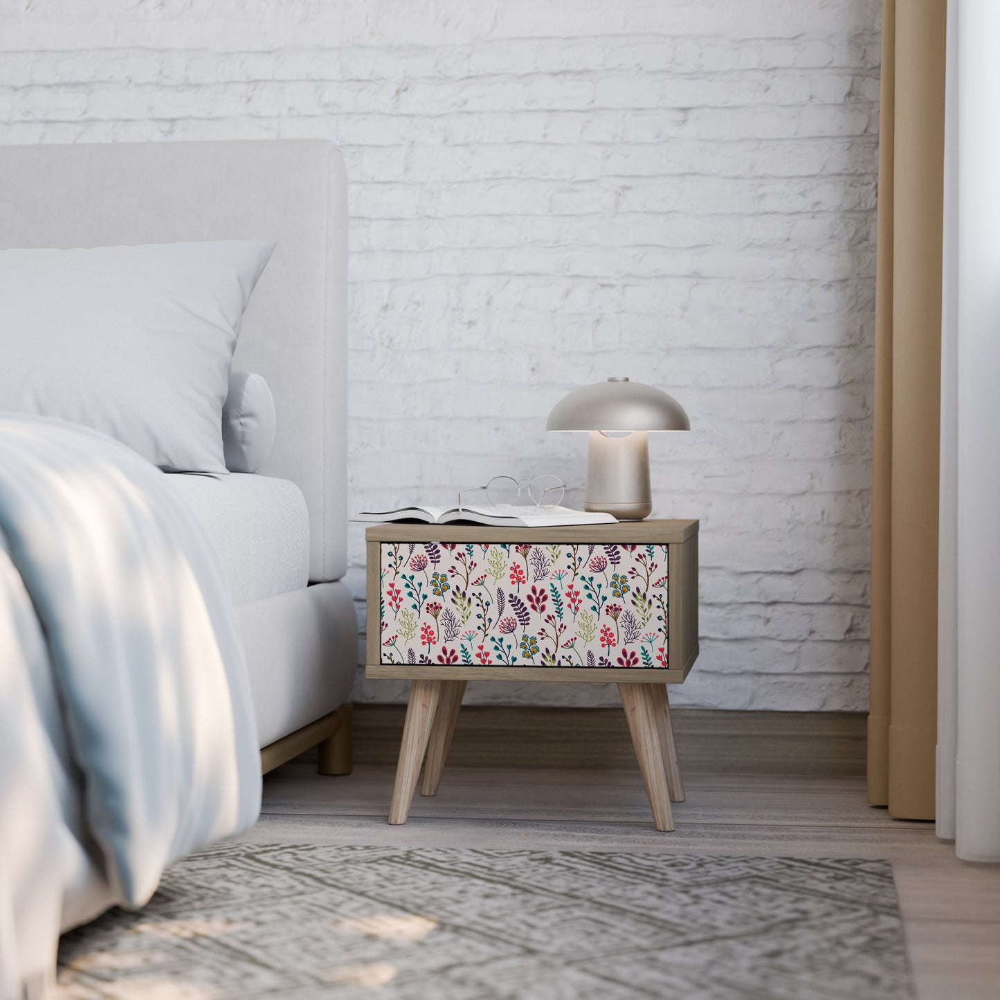 Comodino AUTUMN SUNDRIES in effetto rovere