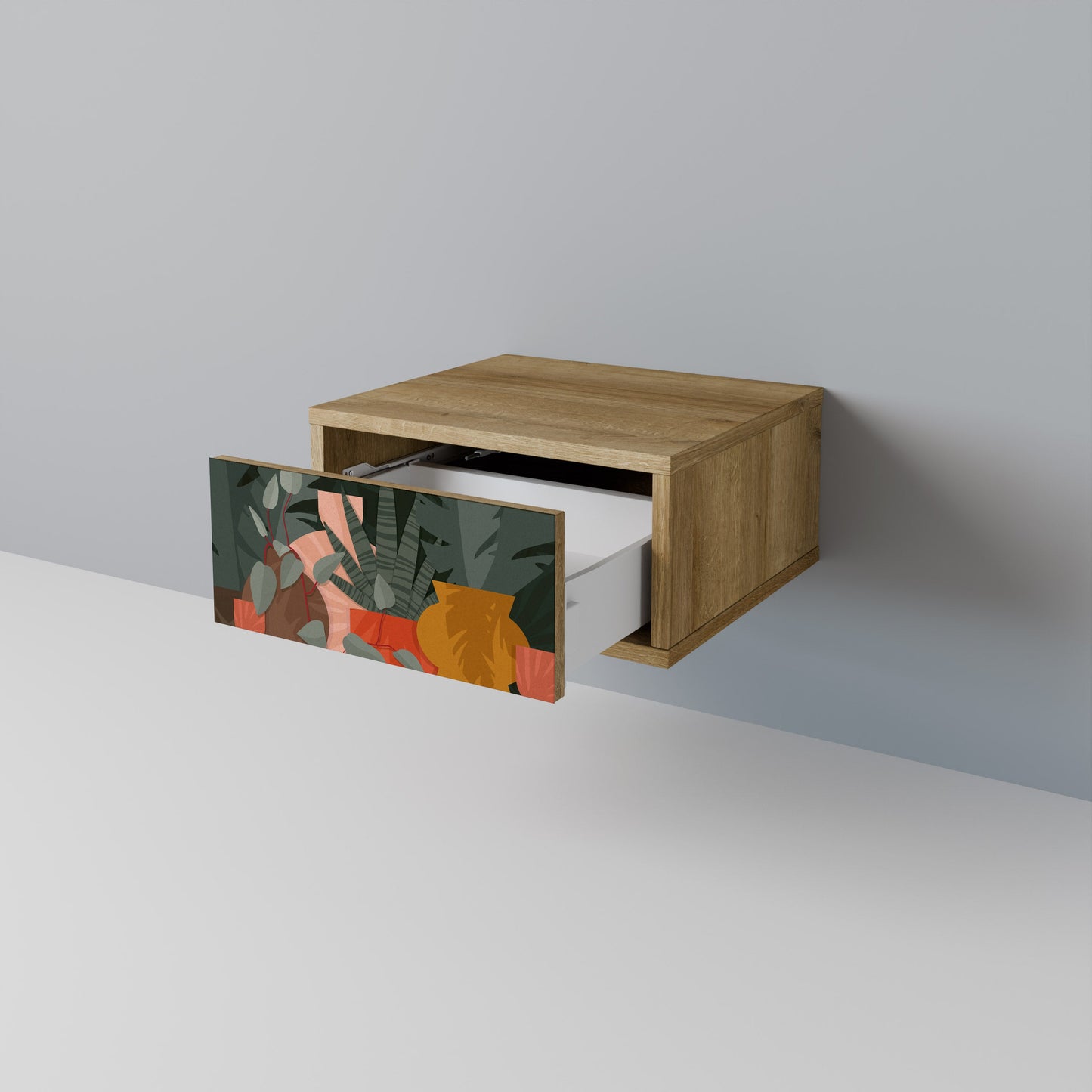 COMPOSIZIONE TROPICALE Comodino Effetto Rovere