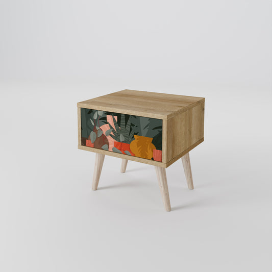 COMPOSIZIONE TROPICALE Comodino Effetto Rovere