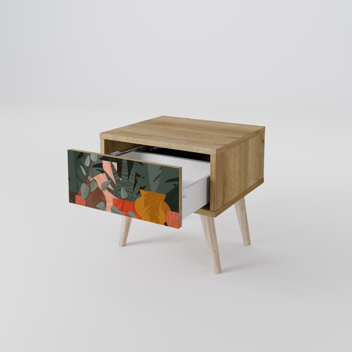 COMPOSIZIONE TROPICALE Comodino Effetto Rovere