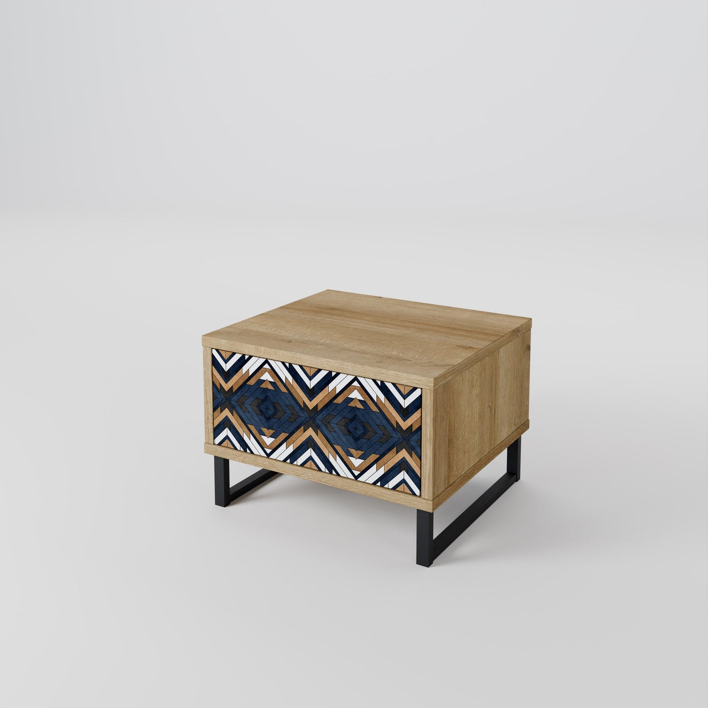 Comodino GEOMETRIA ARTISTICA in effetto rovere