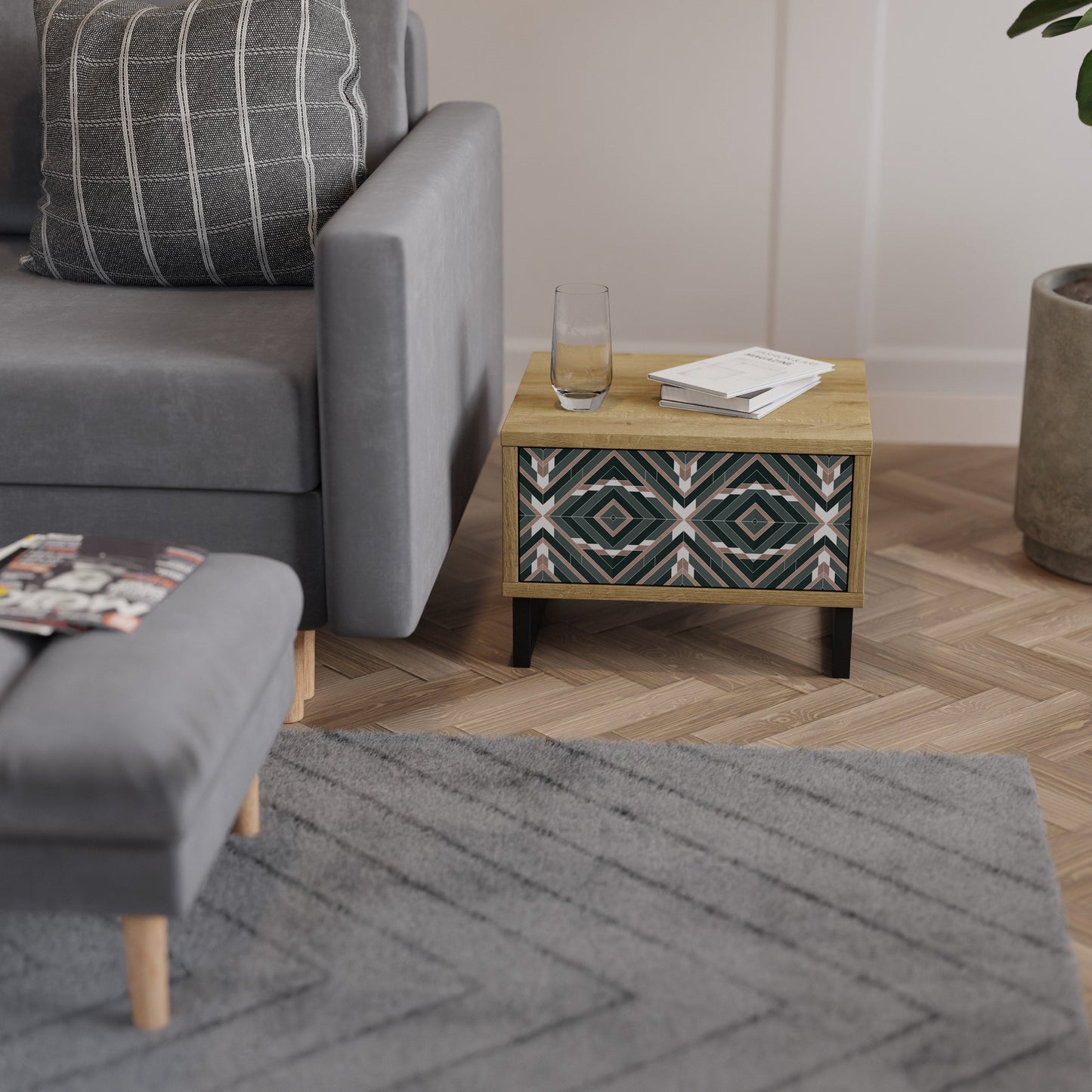 Comodino DIMENSION DELIGHTS in effetto rovere