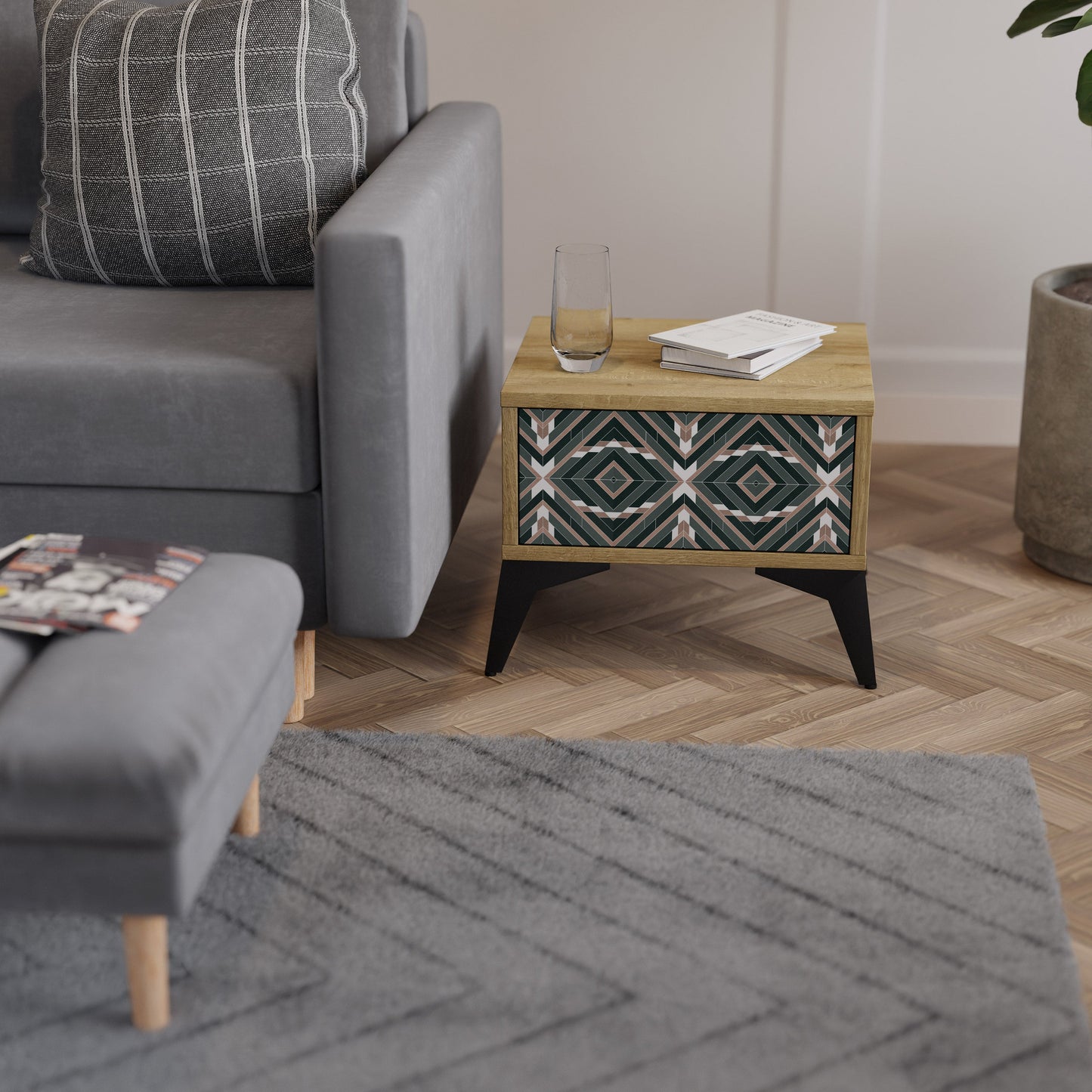 Comodino DIMENSION DELIGHTS in effetto rovere