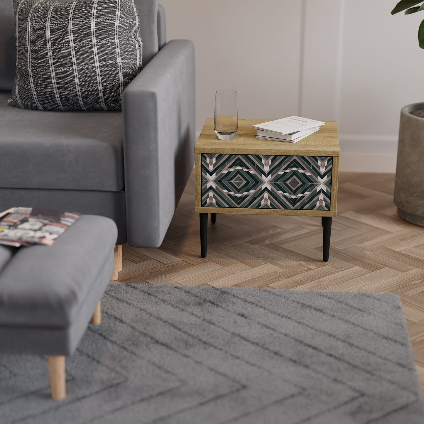 Comodino DIMENSION DELIGHTS in effetto rovere