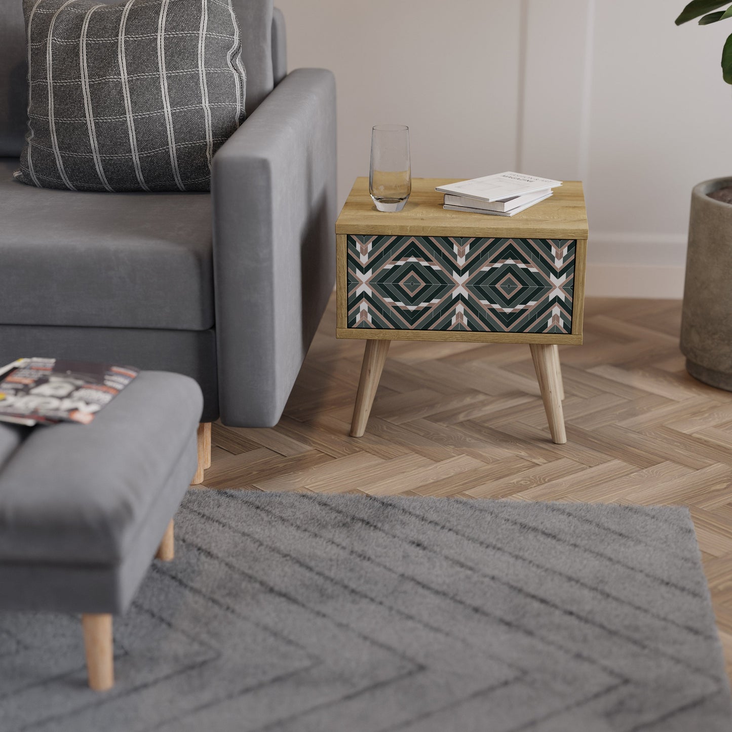 Comodino DIMENSION DELIGHTS in effetto rovere