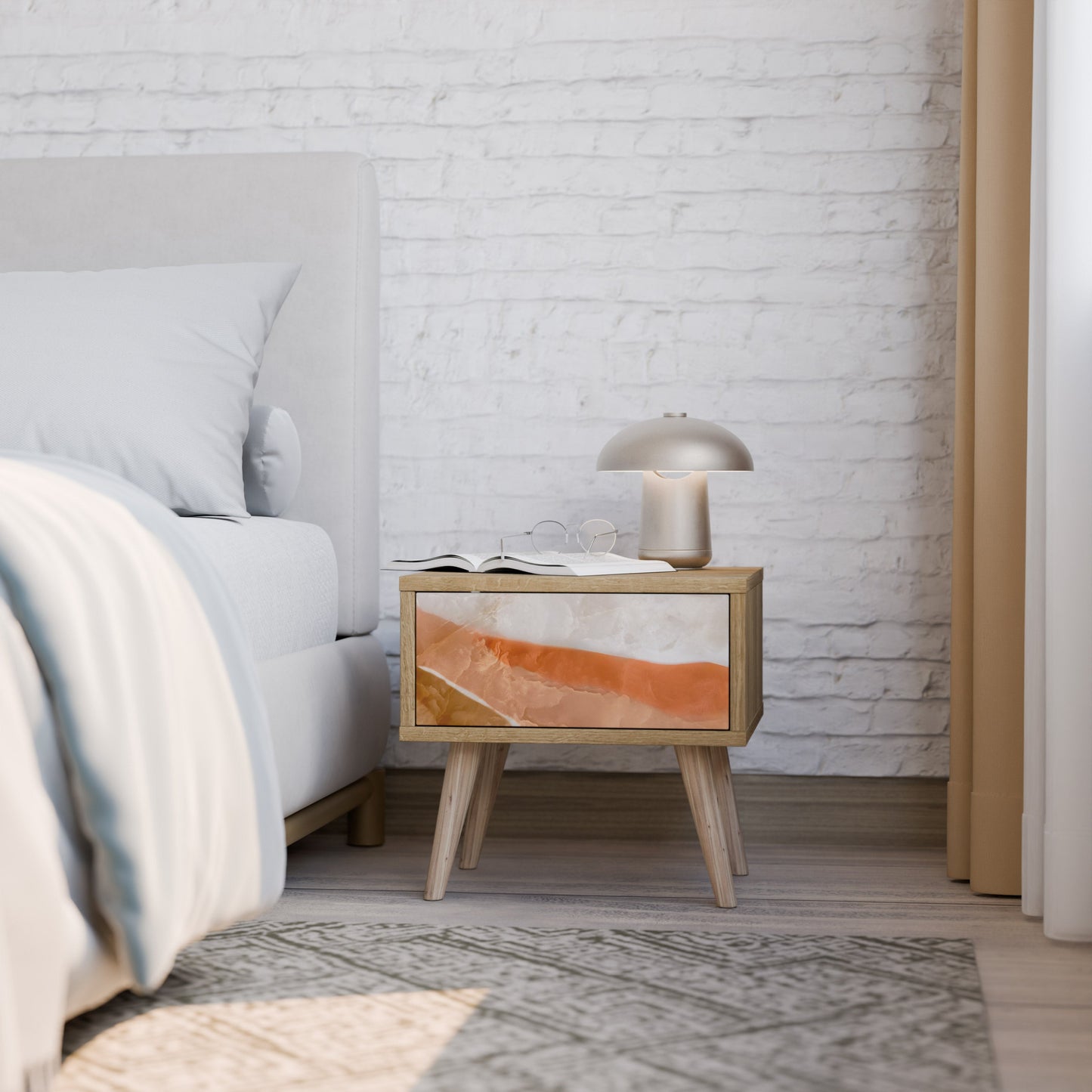 Comodino SANDHILLS SPLENDOUR in effetto rovere