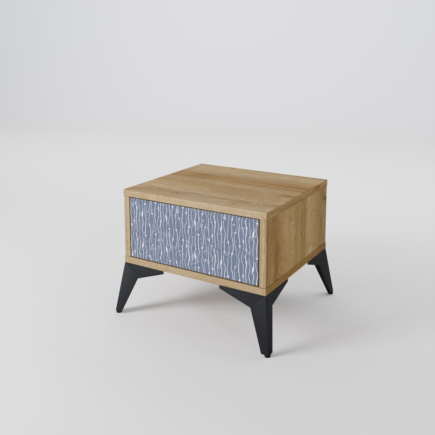 Comodino GRAPHITE RAIN in effetto rovere