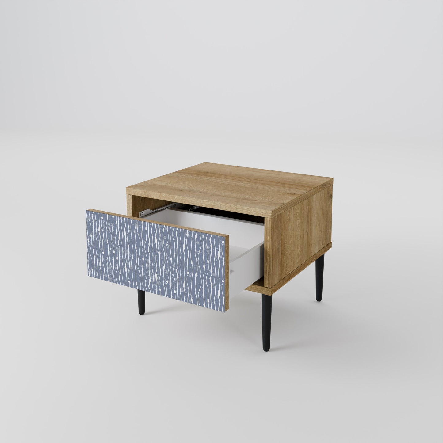 Comodino GRAPHITE RAIN in effetto rovere