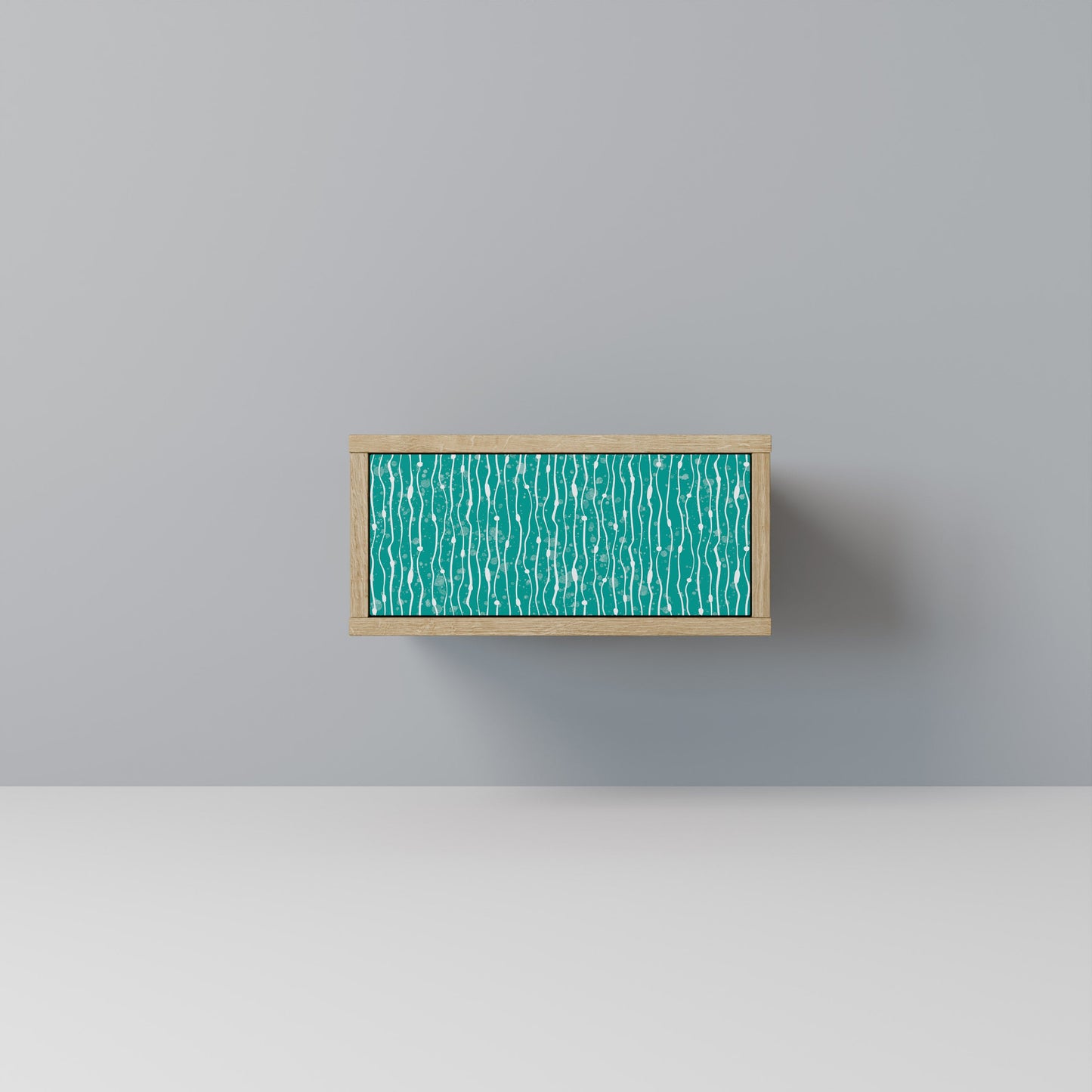 Comodino TURQUOISE RAIN in effetto rovere