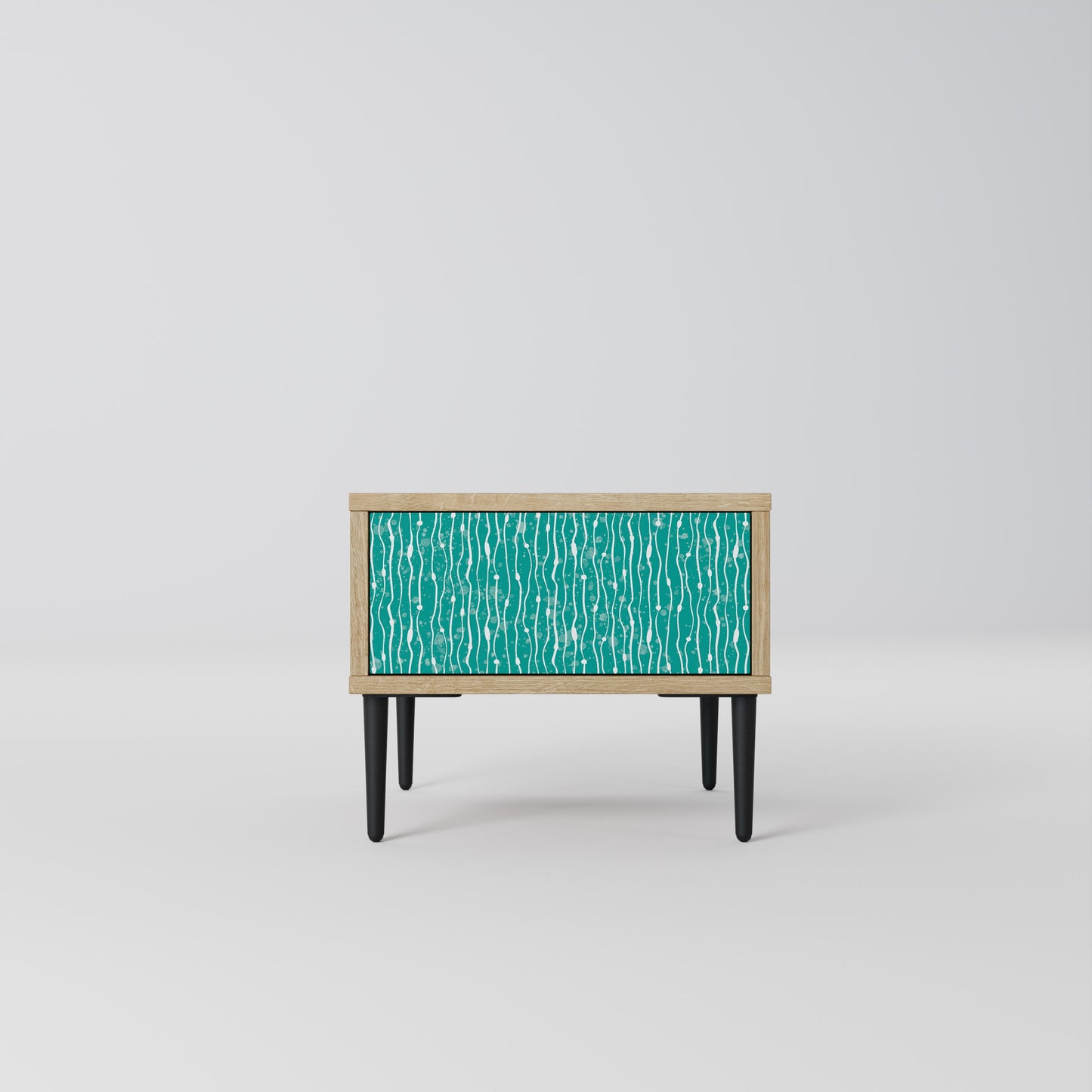 Comodino TURQUOISE RAIN in effetto rovere
