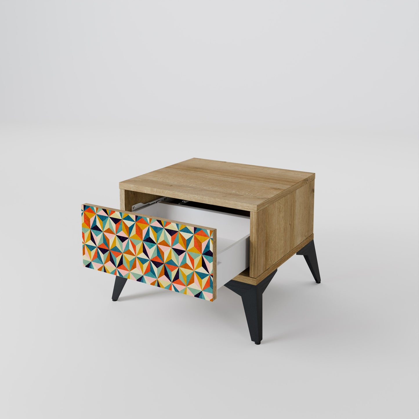 Comodino TESSELATE TREASURES in effetto rovere