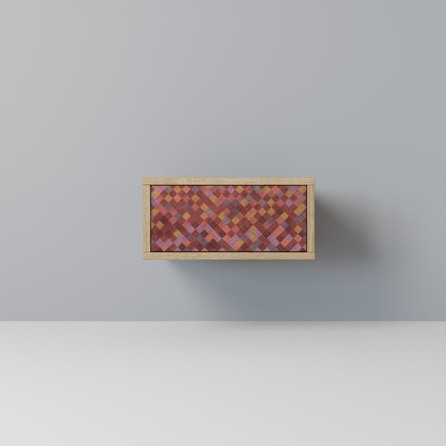 Comodino PAINTED SQUARES in effetto rovere