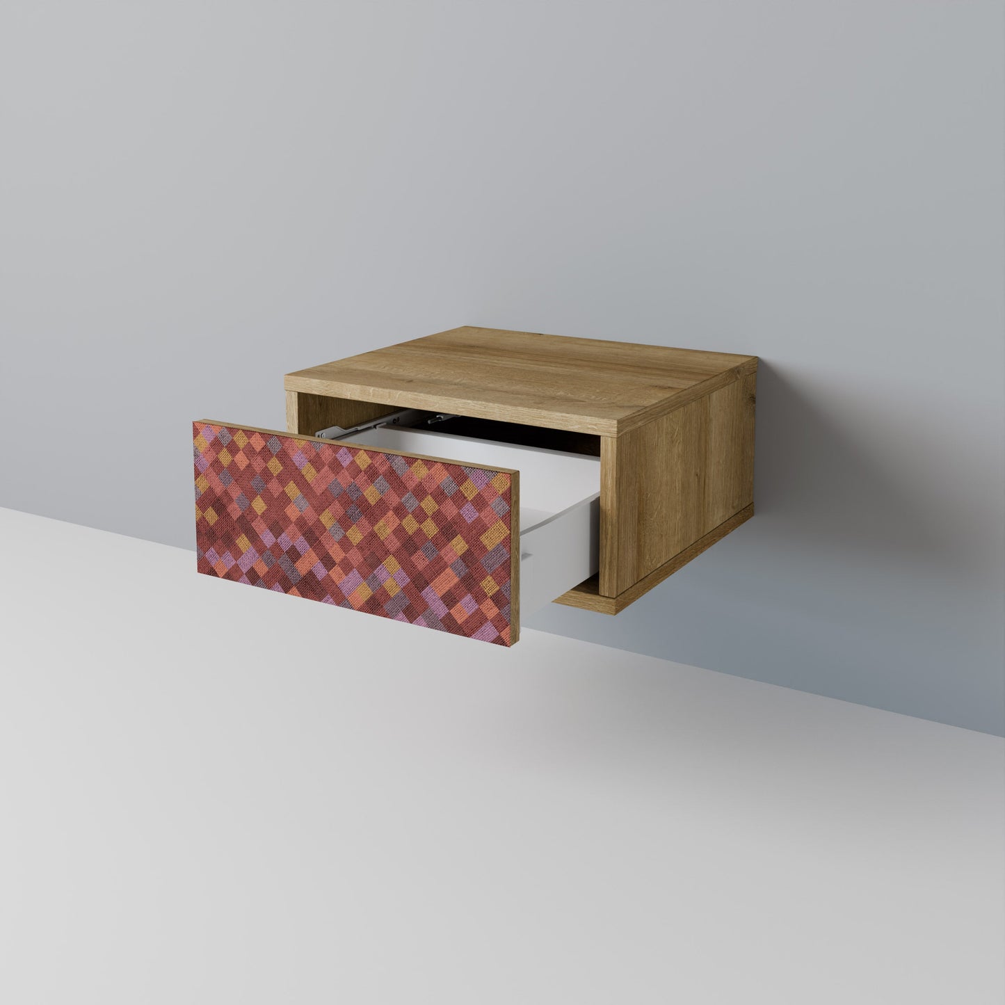 Comodino PAINTED SQUARES in effetto rovere