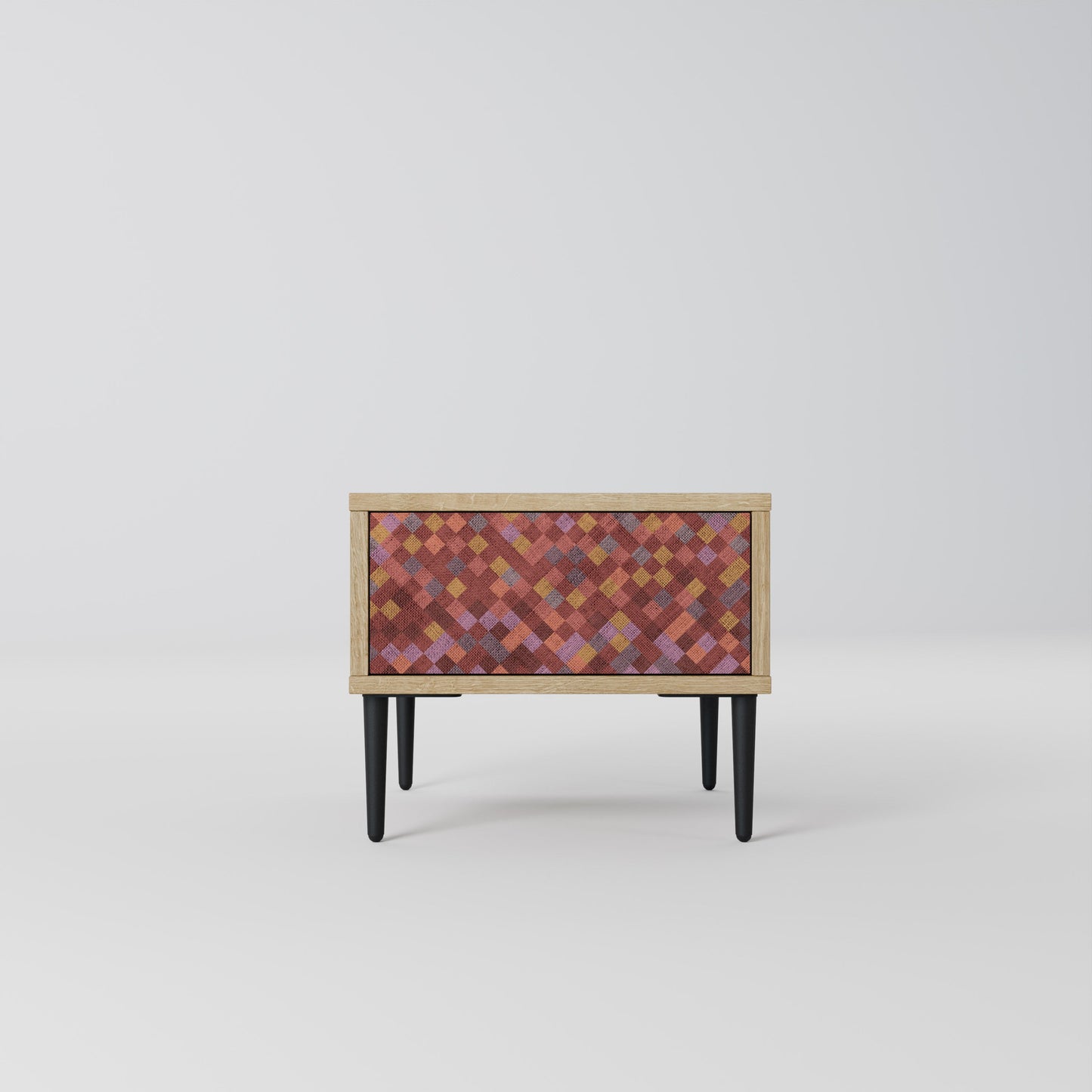 Comodino PAINTED SQUARES in effetto rovere