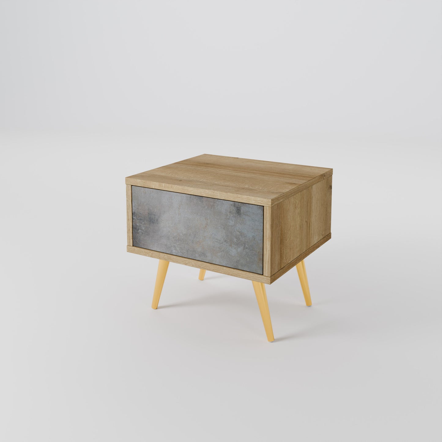 CONCRETE WALL Nightstand in Oak Effect