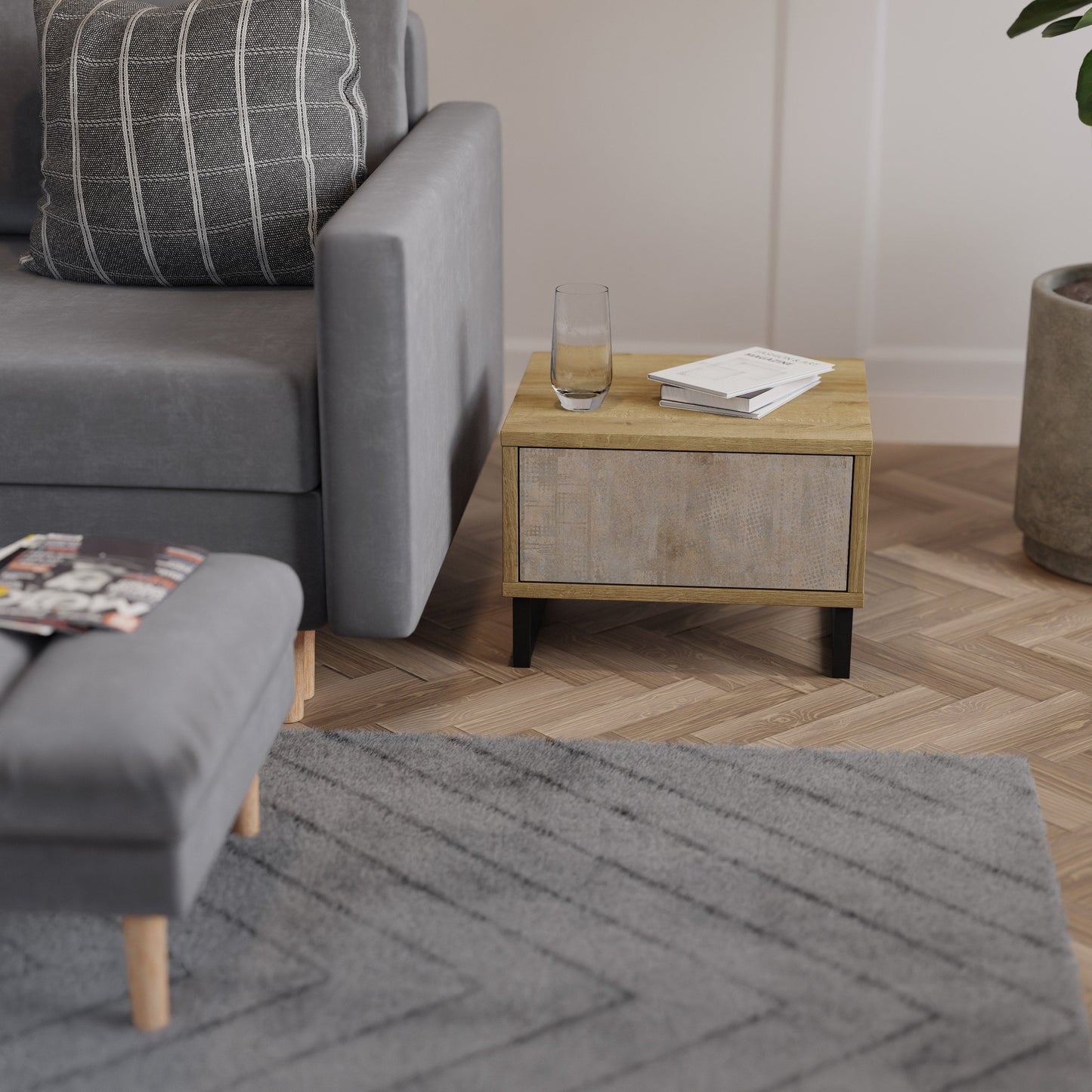 ERRORE SCHERMO Comodino effetto rovere