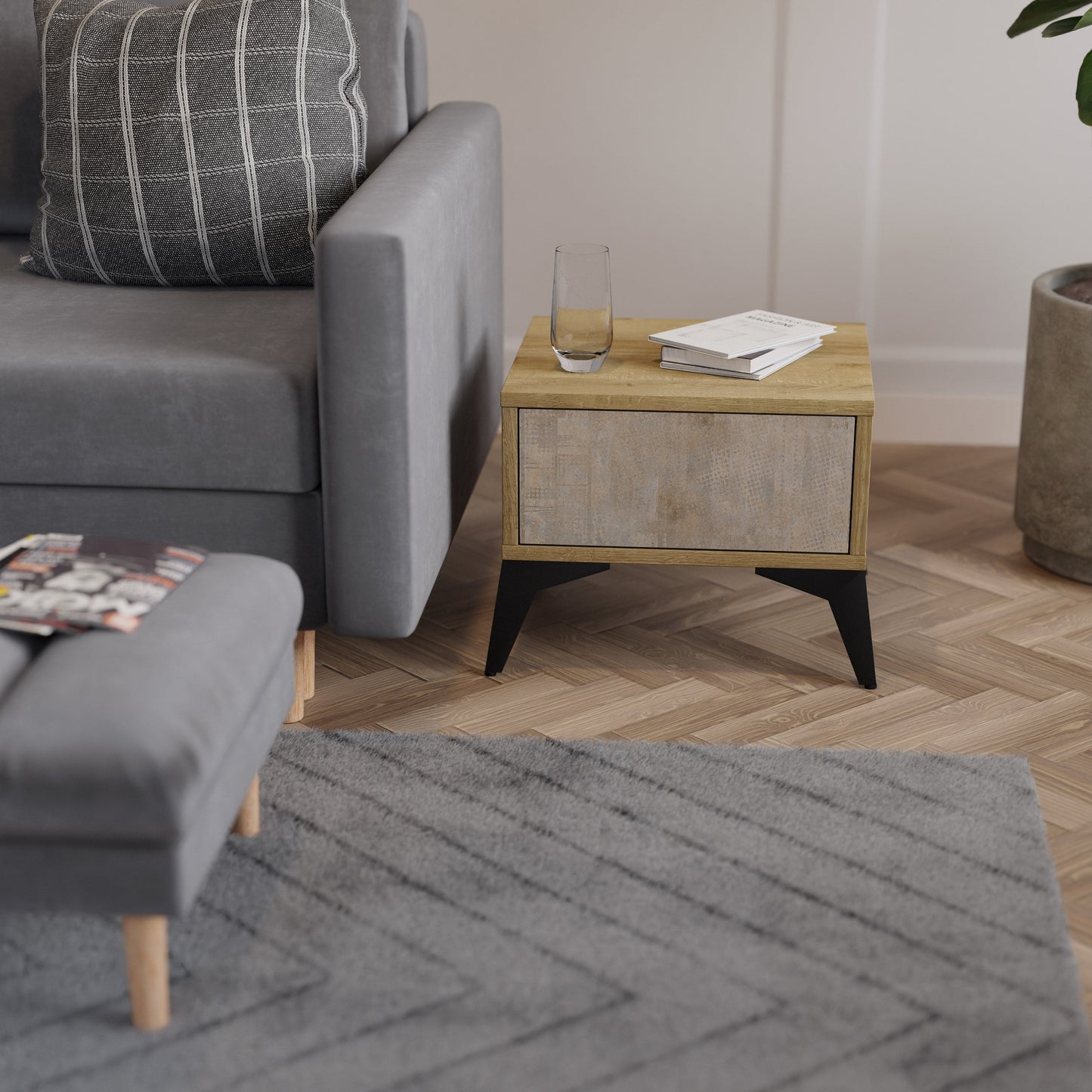 ERRORE SCHERMO Comodino effetto rovere