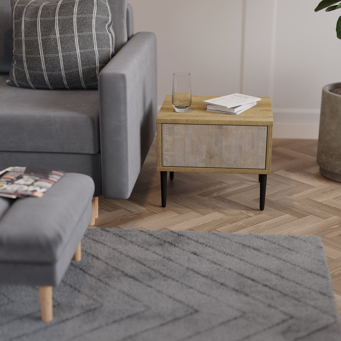ERRORE SCHERMO Comodino effetto rovere