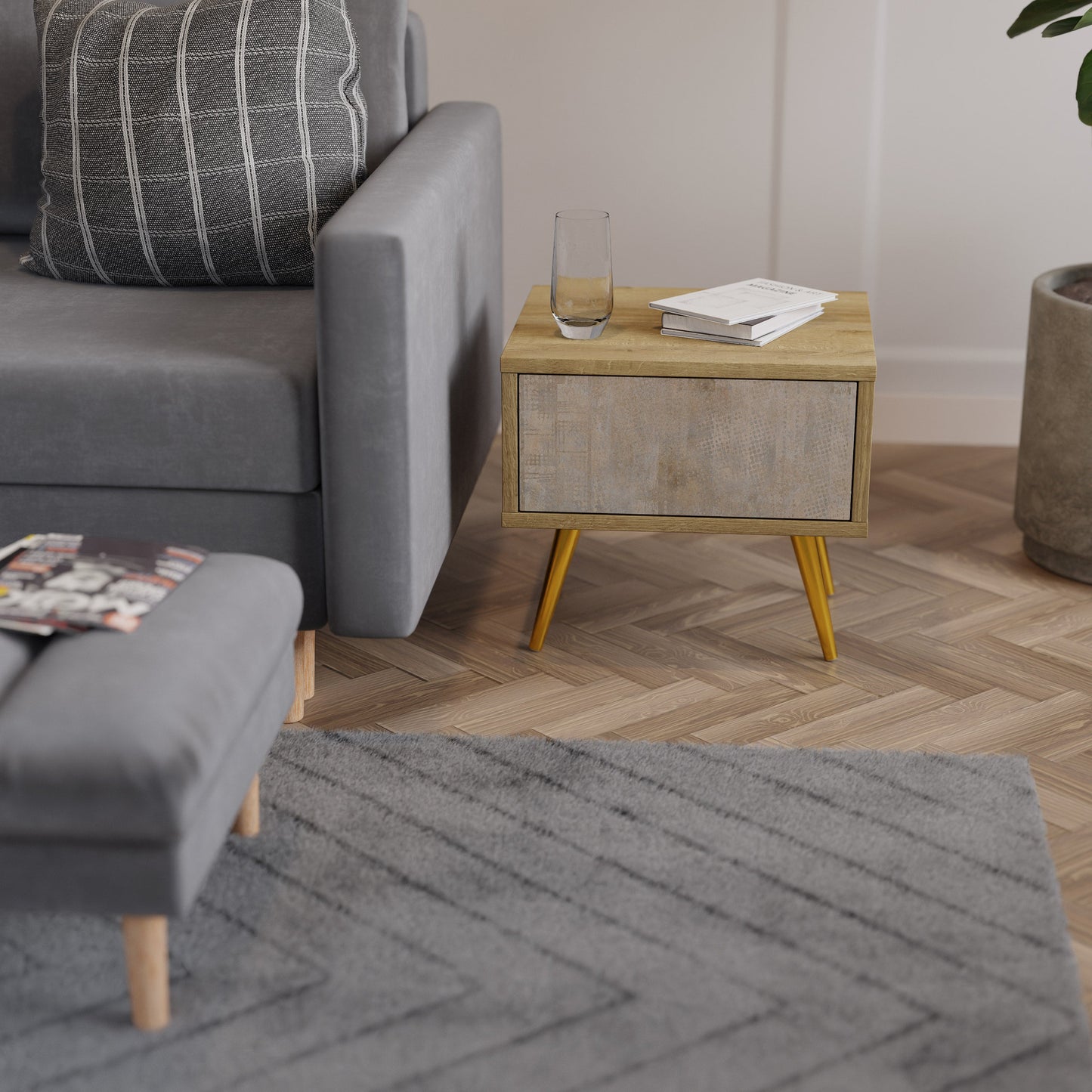 ERRORE SCHERMO Comodino effetto rovere