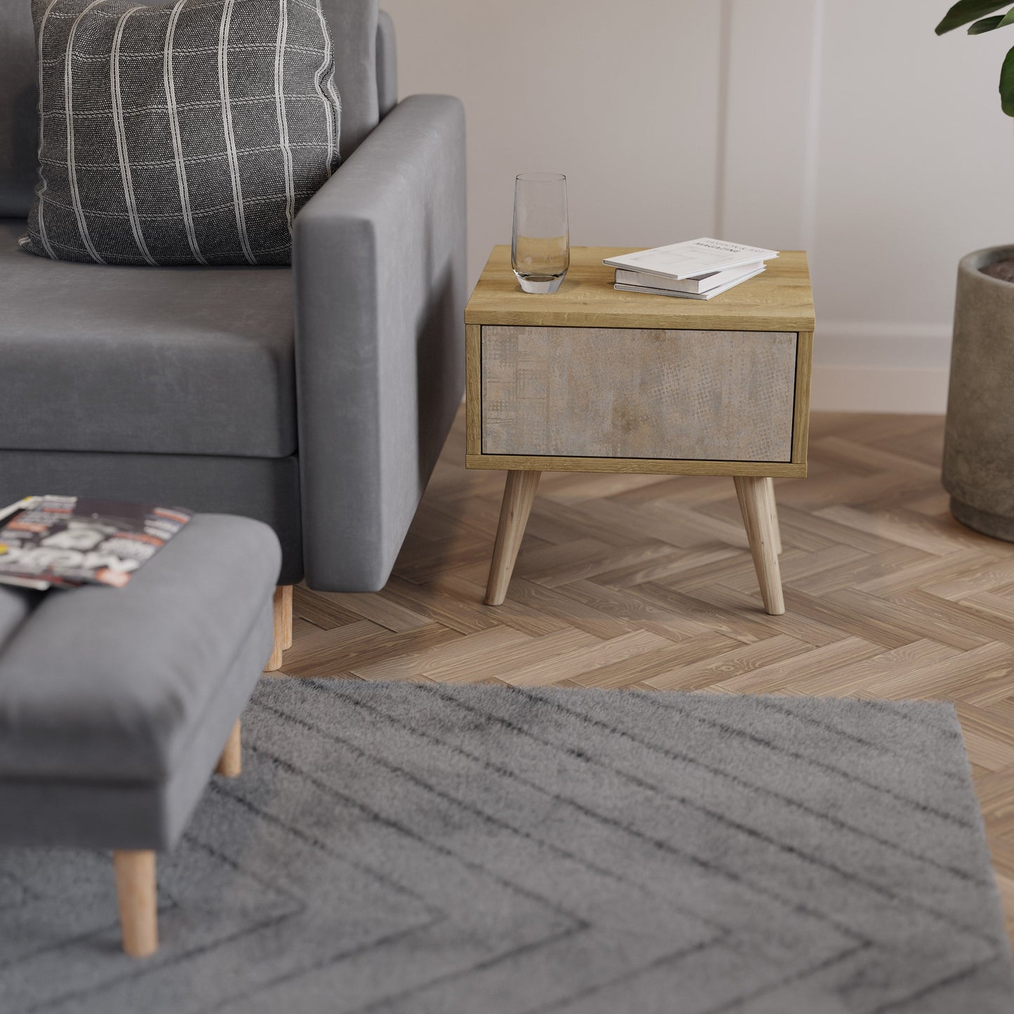 ERRORE SCHERMO Comodino effetto rovere