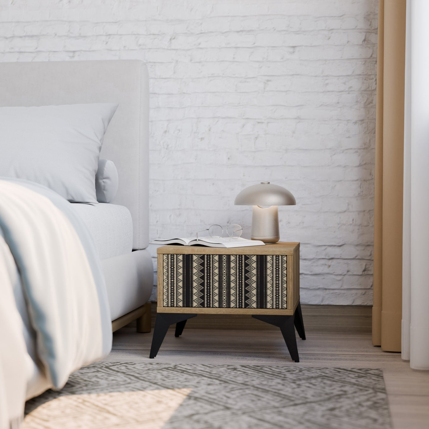 Comodino AZTEC in effetto rovere