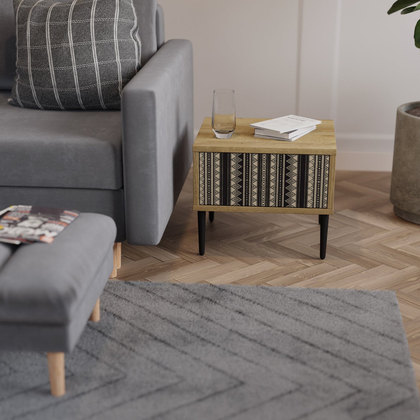 Comodino AZTEC in effetto rovere