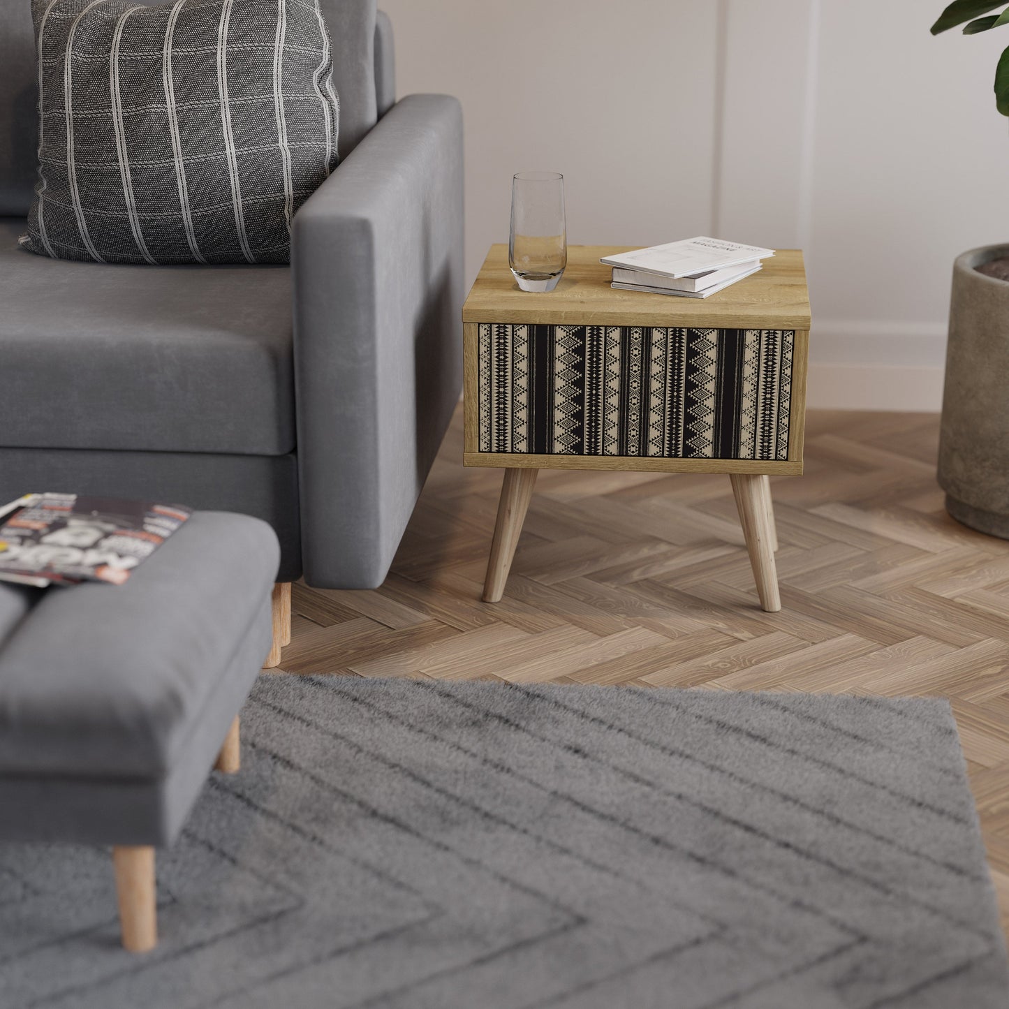Comodino AZTEC in effetto rovere