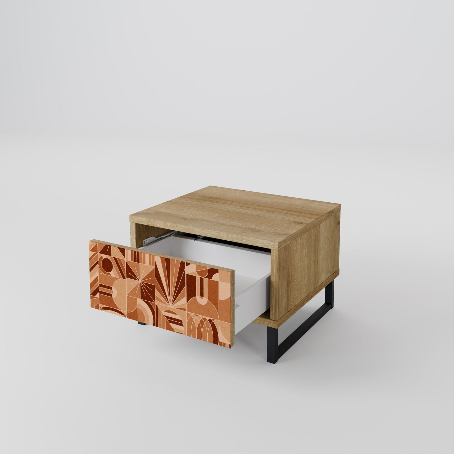 Comodino PRISM MOSAIC in effetto rovere