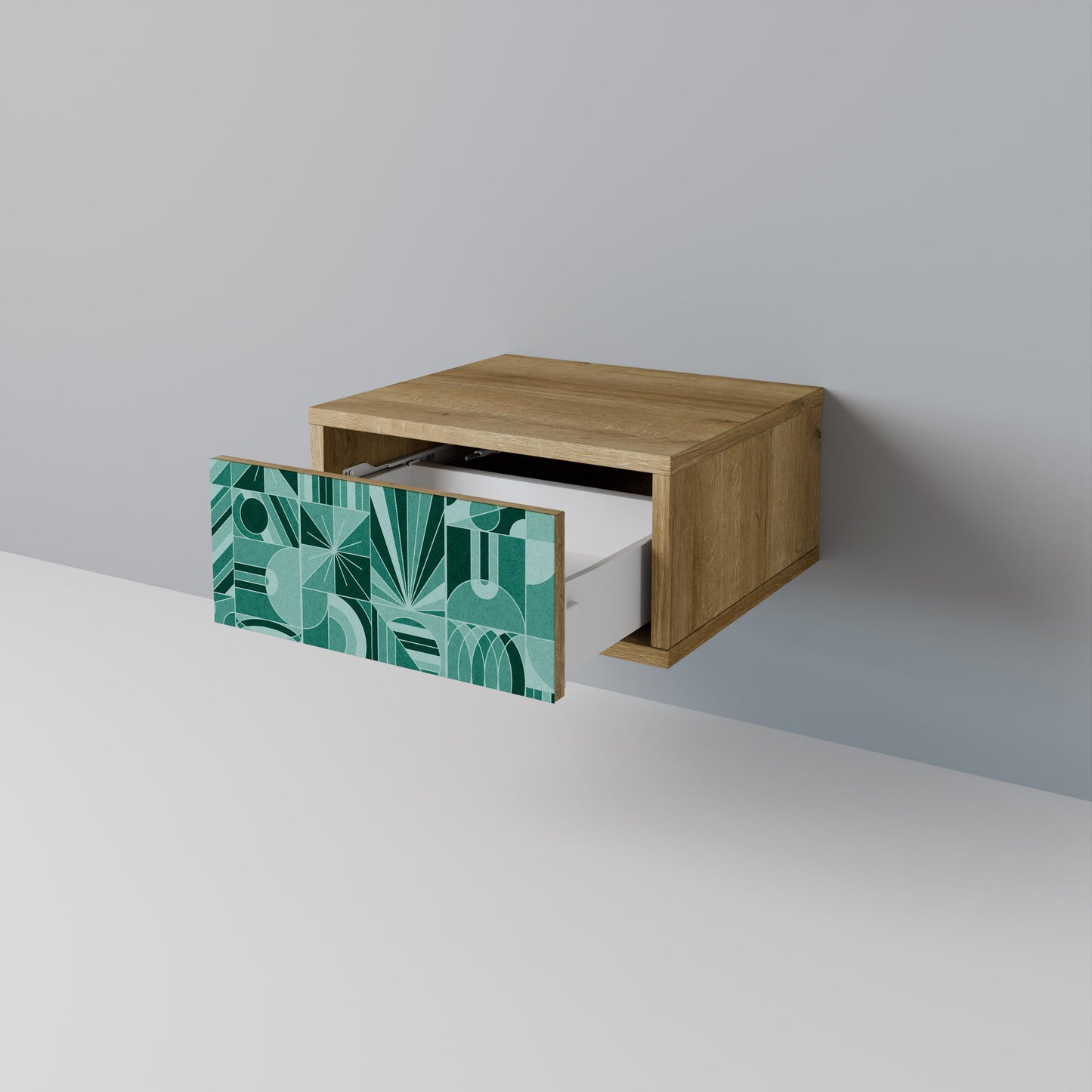Comodino HARMONIC GRID in effetto rovere
