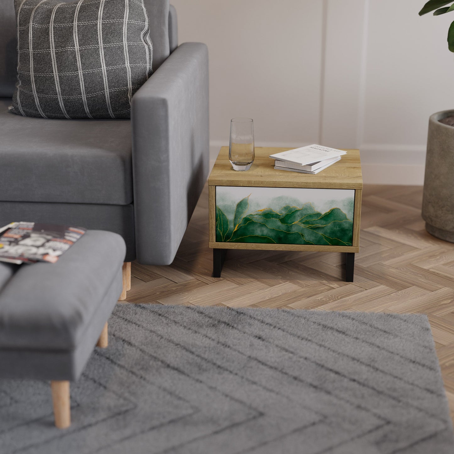 Comodino EXPENSIVE NATURE in effetto rovere