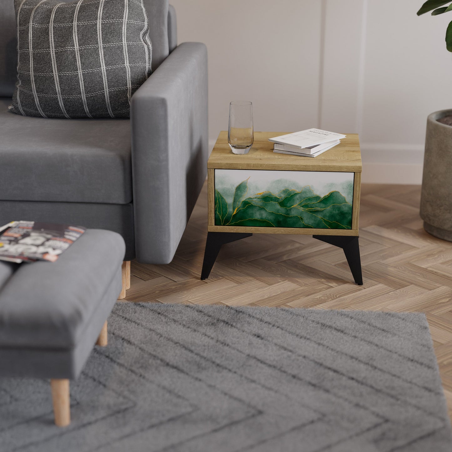 Comodino EXPENSIVE NATURE in effetto rovere