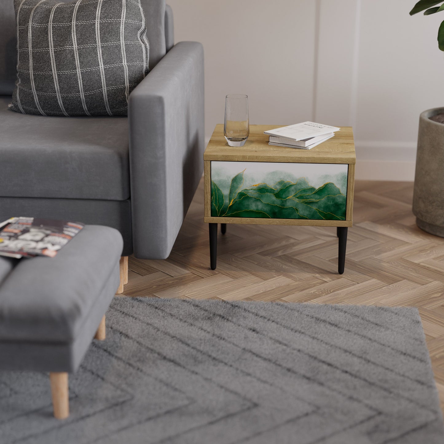 Comodino EXPENSIVE NATURE in effetto rovere