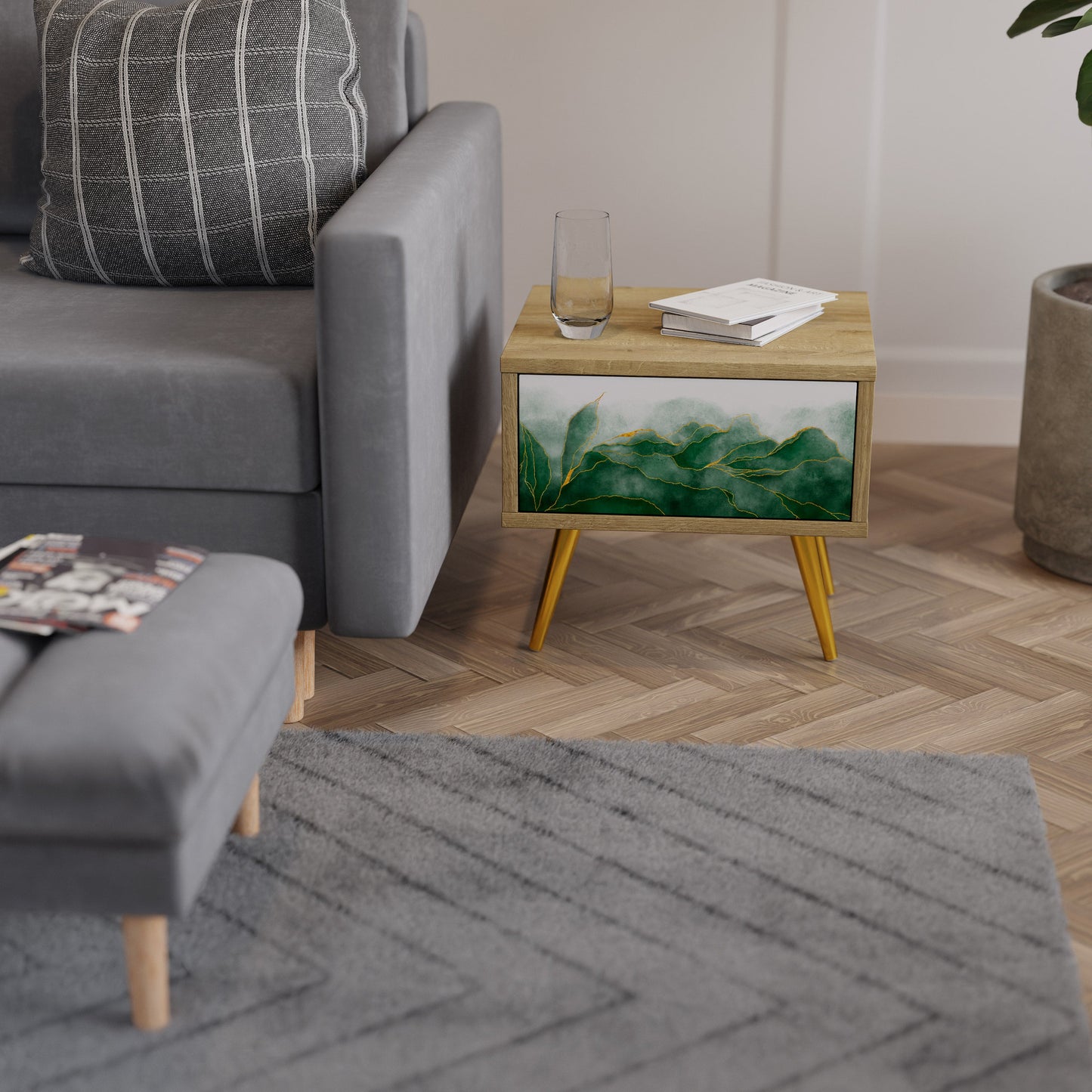 Comodino EXPENSIVE NATURE in effetto rovere