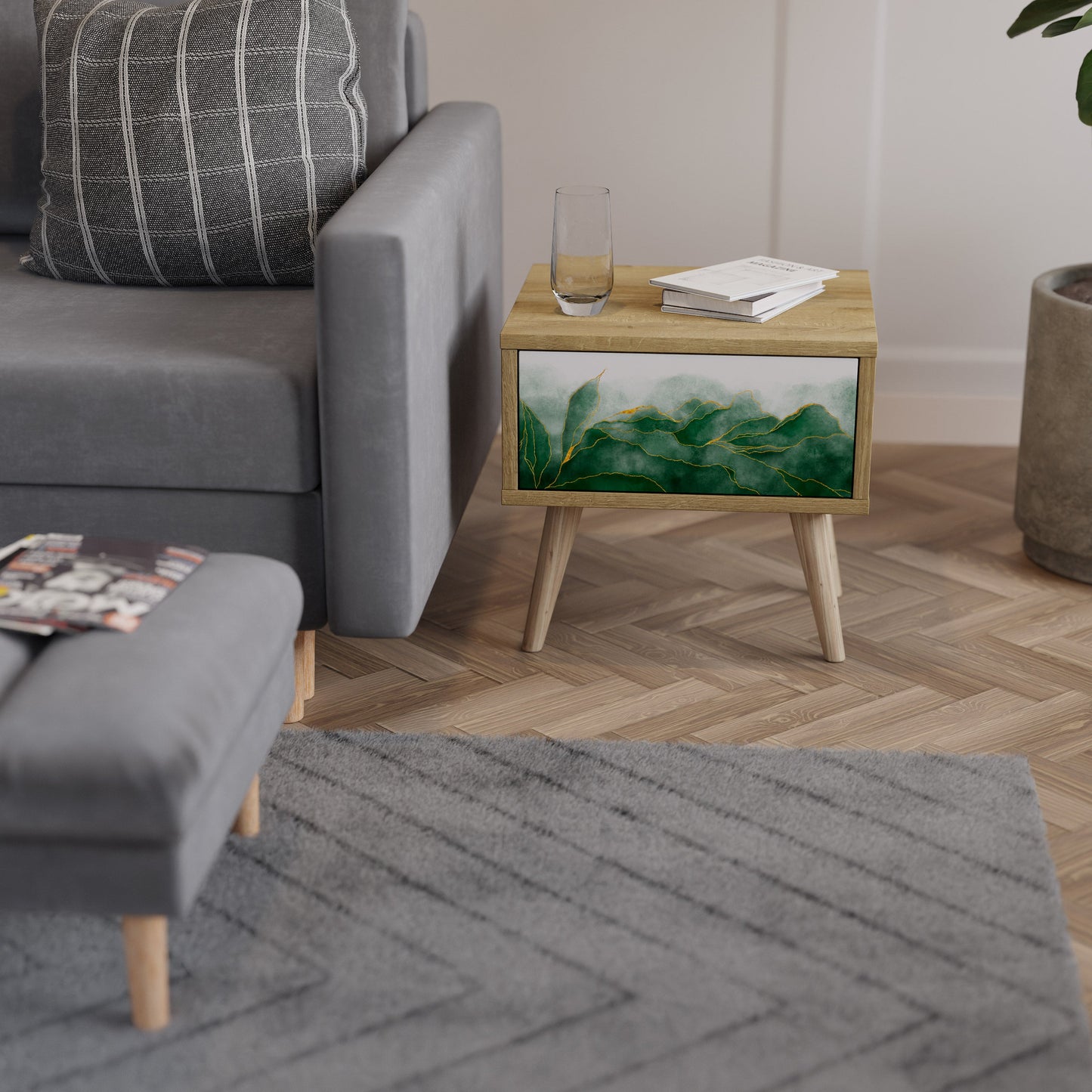Comodino EXPENSIVE NATURE in effetto rovere