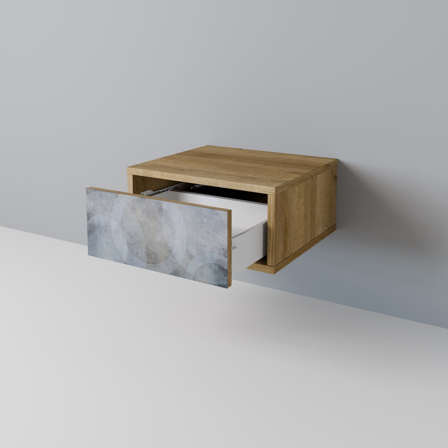 Comodino MUTED ARC effetto rovere