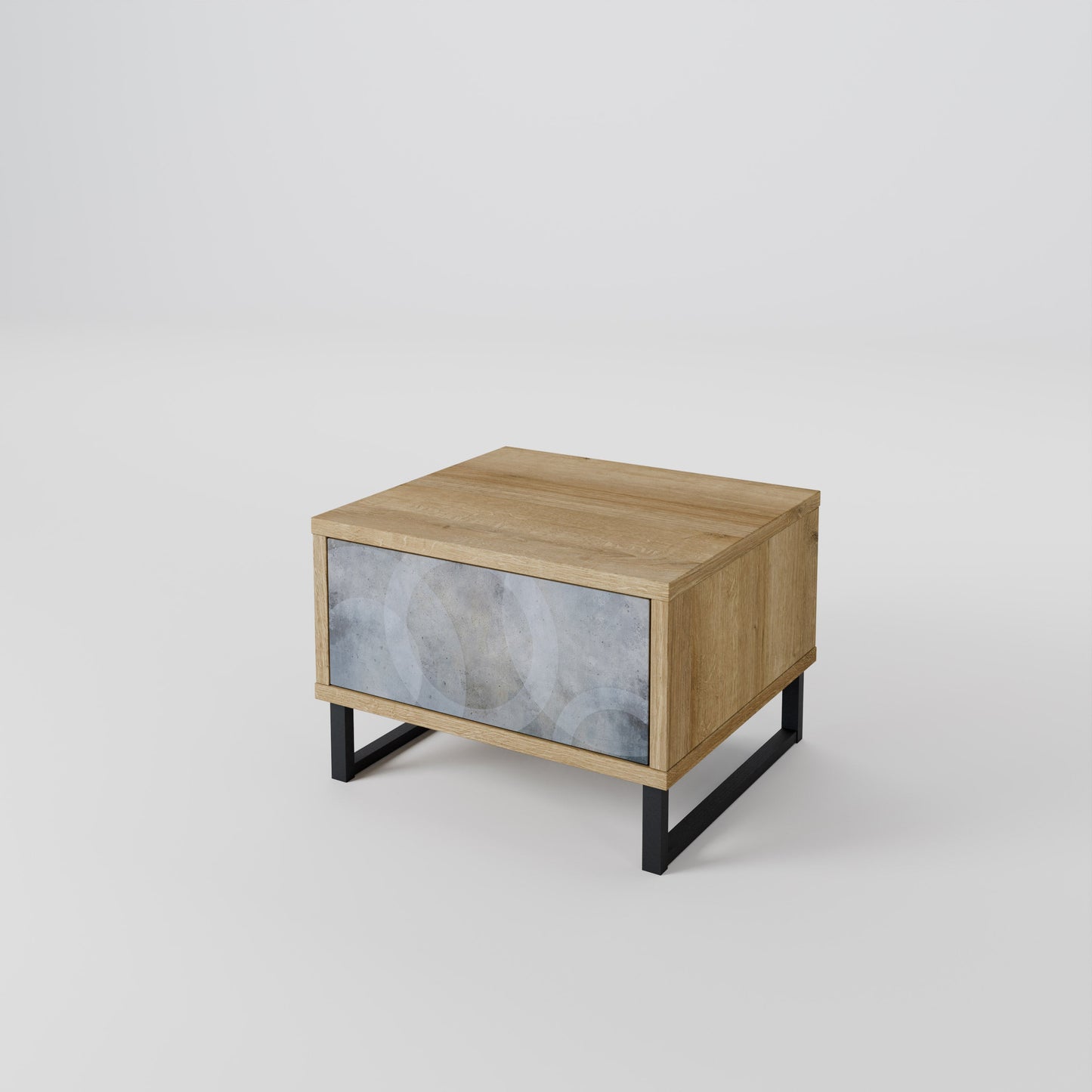 Comodino MUTED ARC effetto rovere