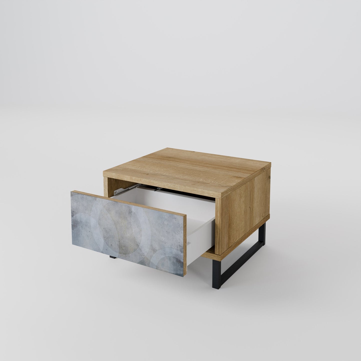 Comodino MUTED ARC effetto rovere