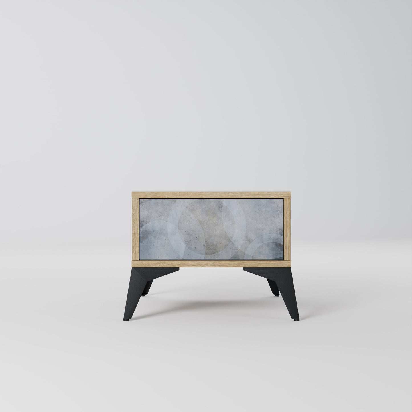 Comodino MUTED ARC effetto rovere