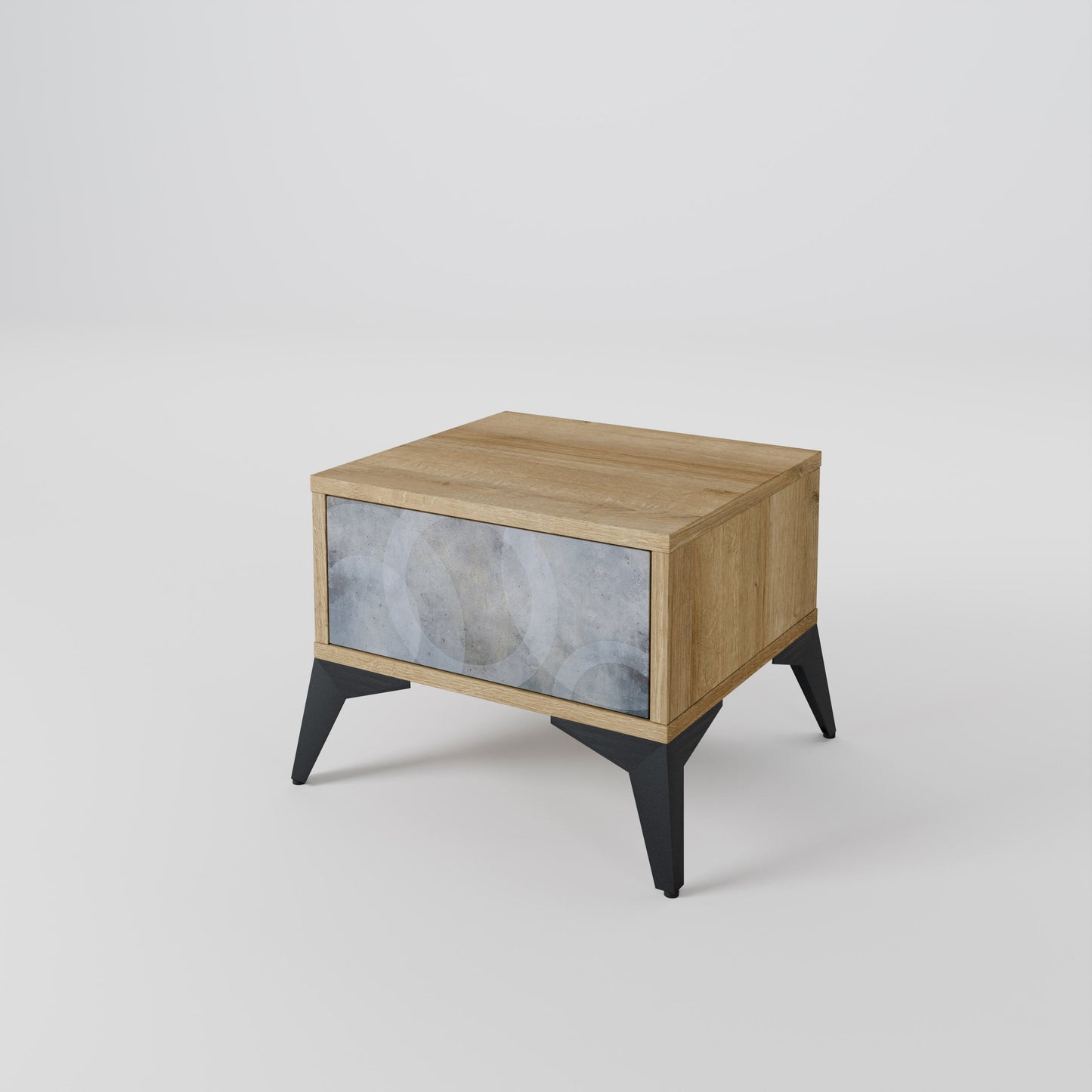 Comodino MUTED ARC effetto rovere