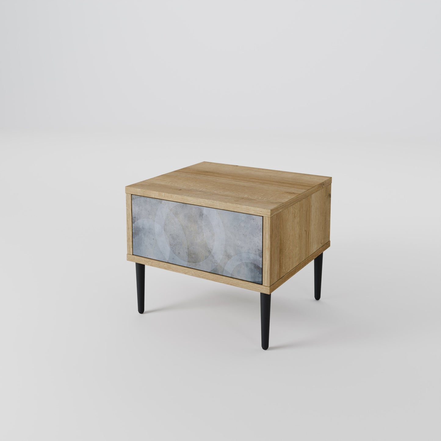 Comodino MUTED ARC effetto rovere