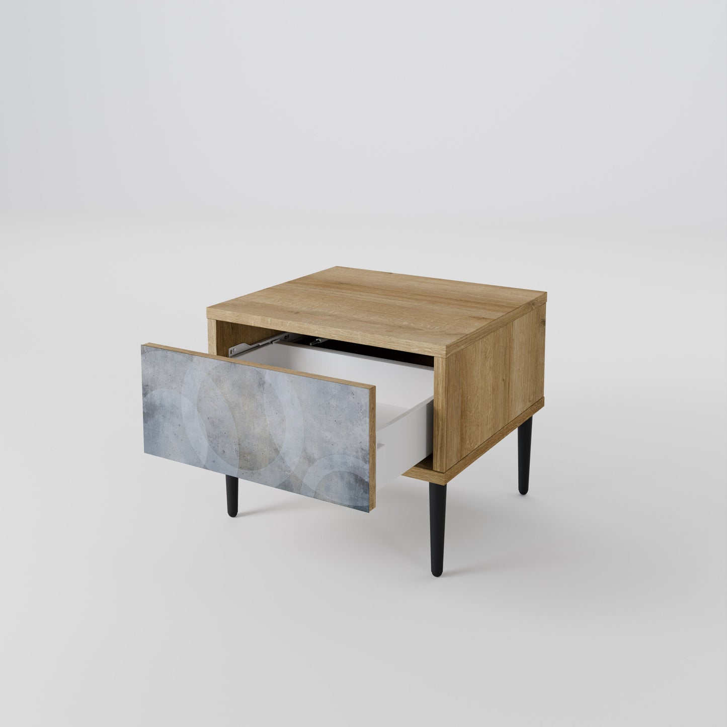 Comodino MUTED ARC effetto rovere