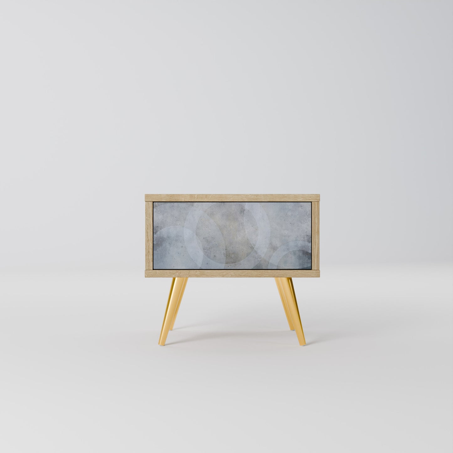 Comodino MUTED ARC effetto rovere