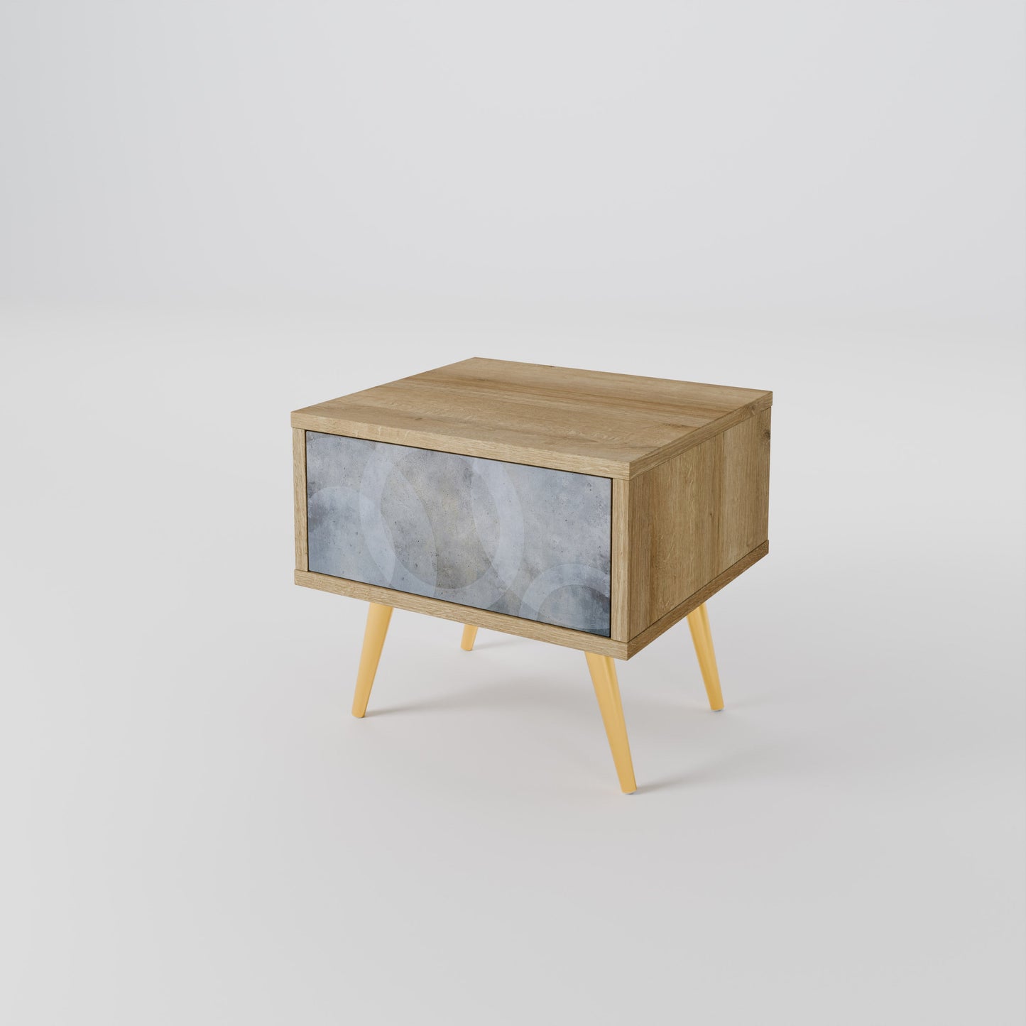 Comodino MUTED ARC effetto rovere