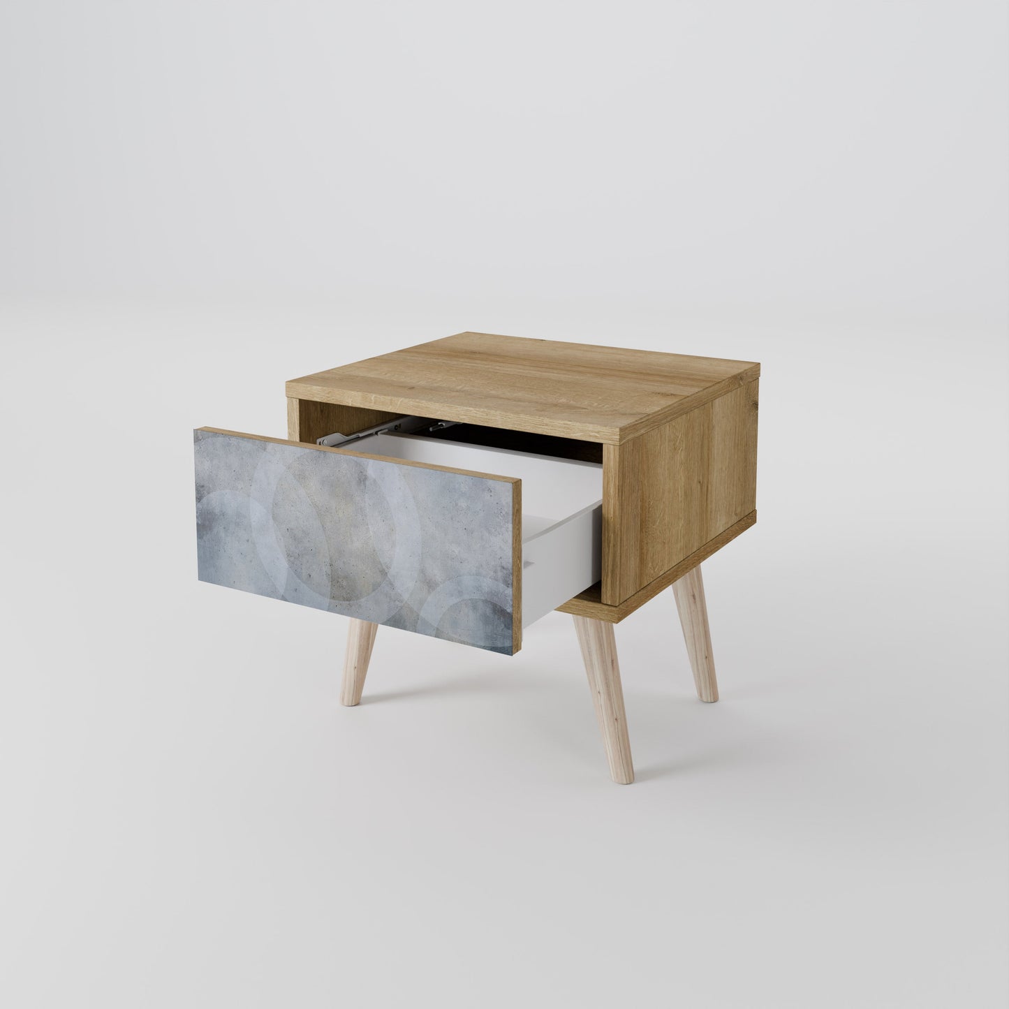 Comodino MUTED ARC effetto rovere