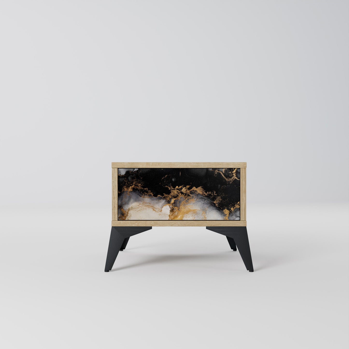 MARBLE OF TOMMORROW Nightstand in Oak Effect